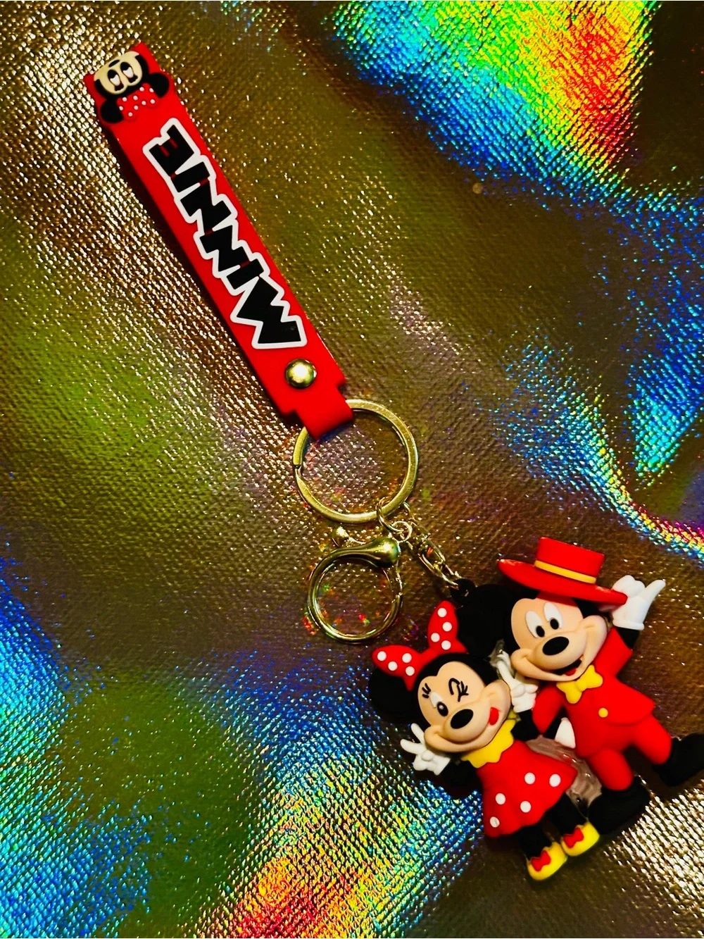💯 Disney’s 3D Minnie & Mickey (Duo) Character Key Chain Bag Charm